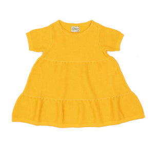 Organic Cotton Summer ,Spring Baby Dress Yellow - EFENDINA PAZAR - BABOO - 8682291516938