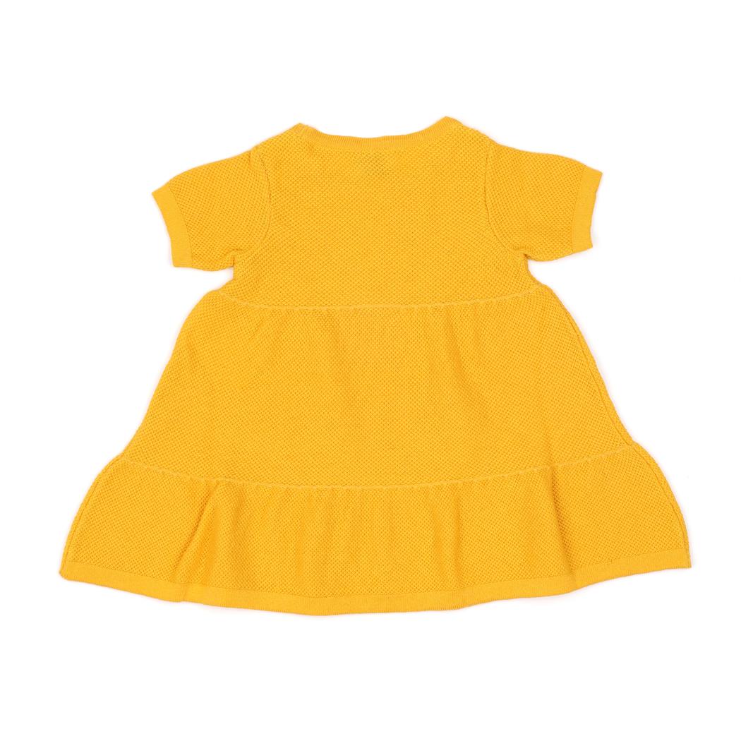 Organic Cotton Summer ,Spring Baby Dress Yellow - EFENDINA PAZAR - BABOO - 8682291516938