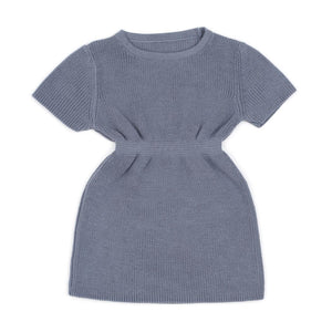 Organic Cotton Baby and Kids Knitted Dress Blue