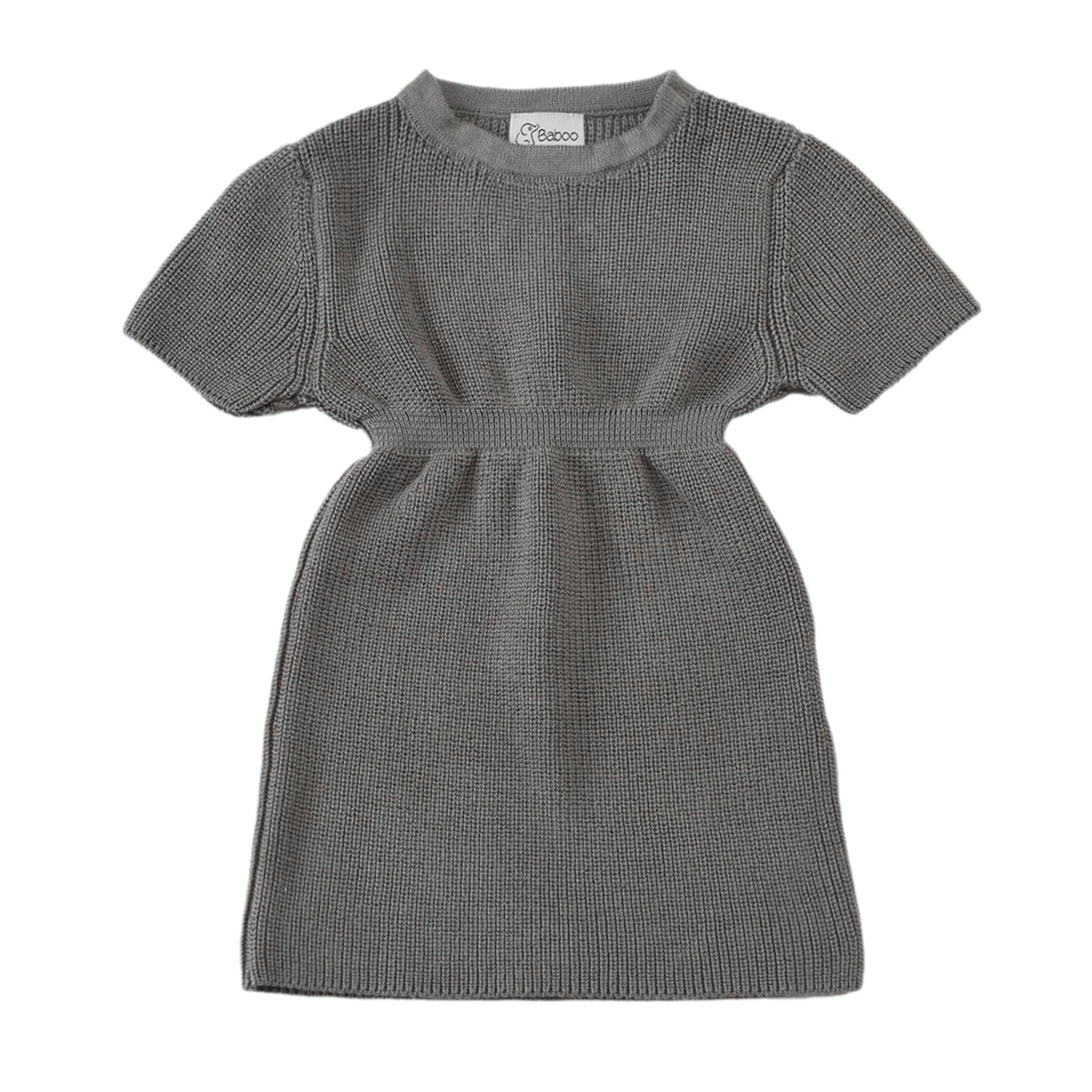 Organic Cotton Baby and Kids Knitted Dress Gray
