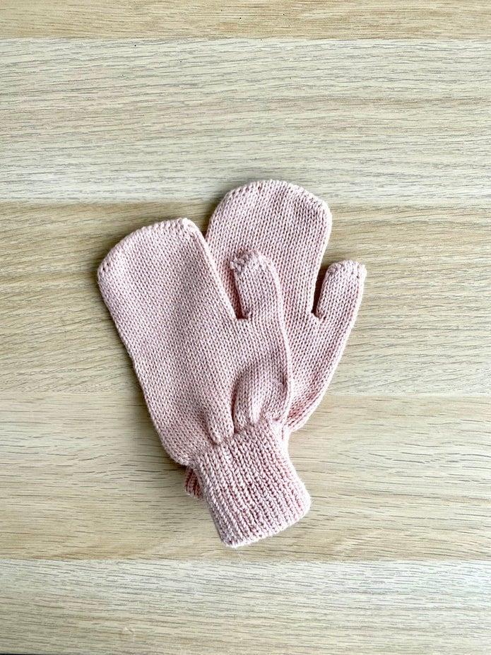 Organic Cotton Baby and Children Knitted Gloves Pink