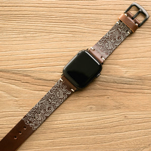 Shapes Apple Watch Leather Band Antique Brown