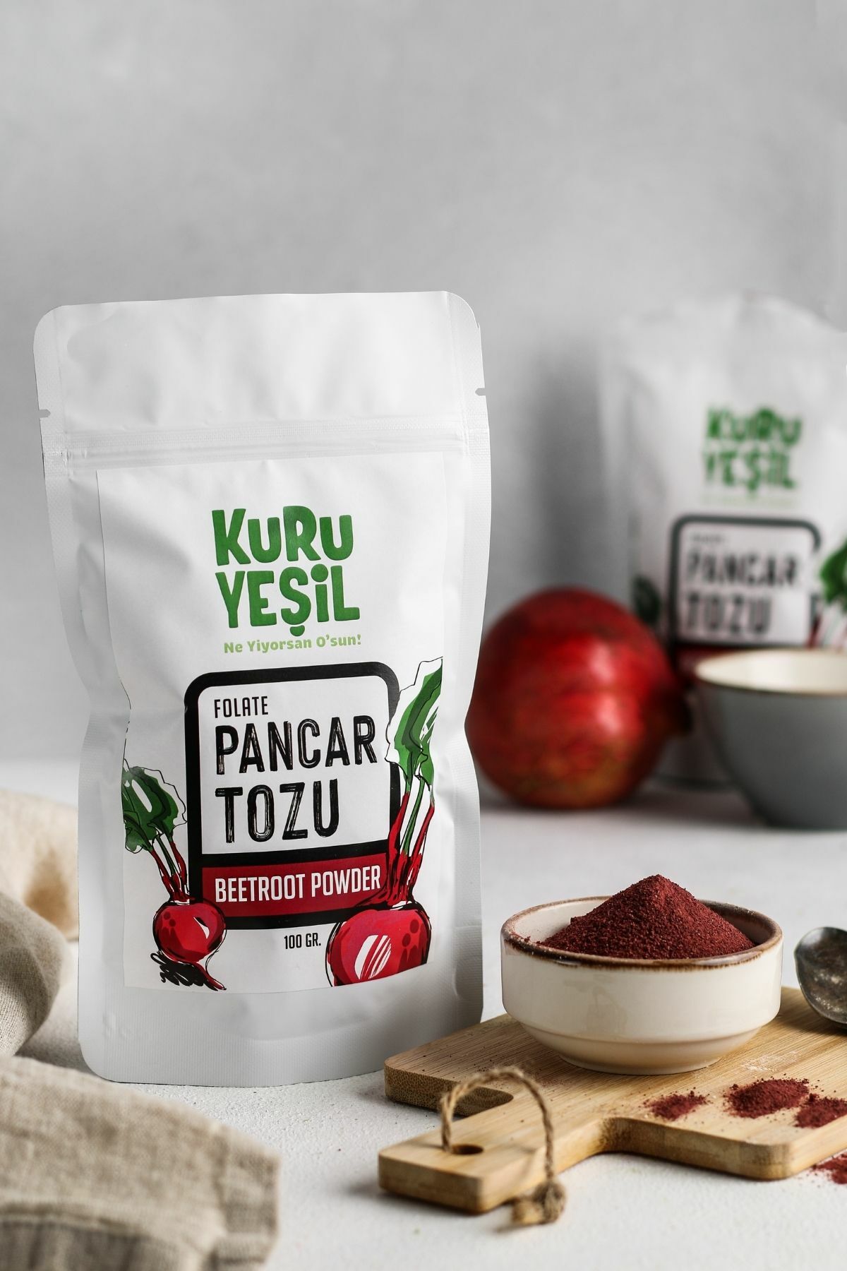 Kuru Yeşil Broccoli Powder and Onion Powder and Beetroot Powder 300 g 3 Pack