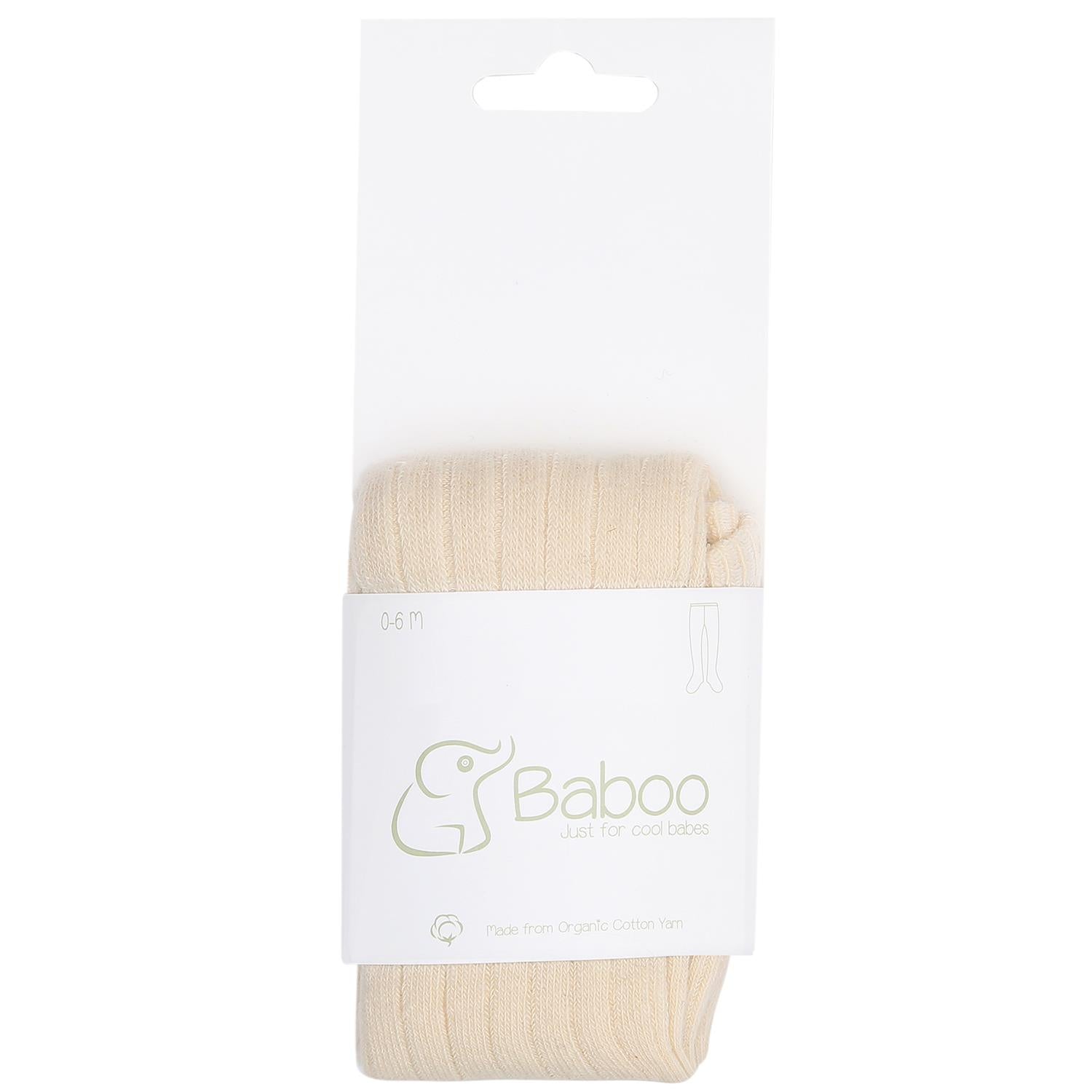 Pantyhose Organic Cotton Baby and Kids Socks Cream - EFENDINA PAZAR - BABOO - 8682291510912