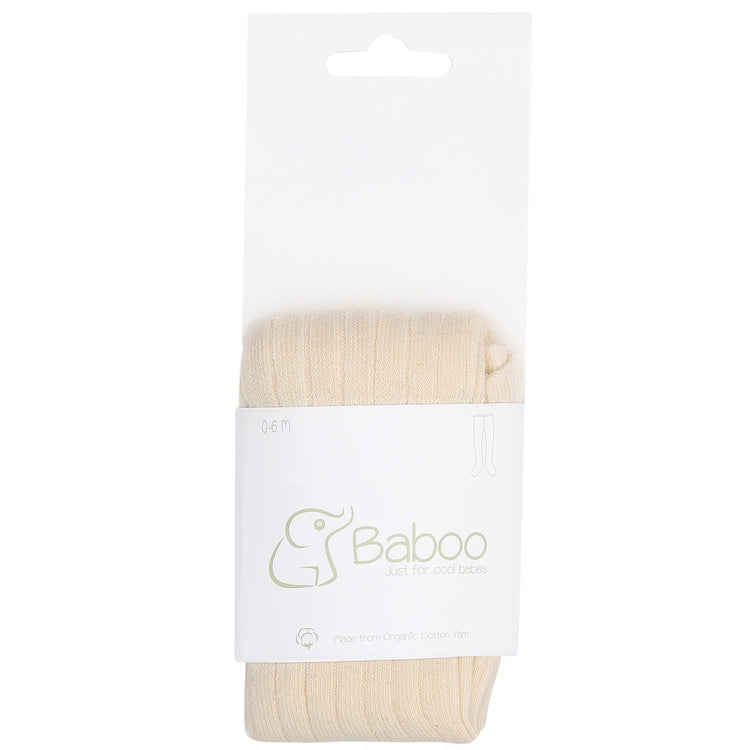 Pantyhose Organic Cotton Baby and Kids Socks Cream - EFENDINA PAZAR - BABOO - 8682291510912