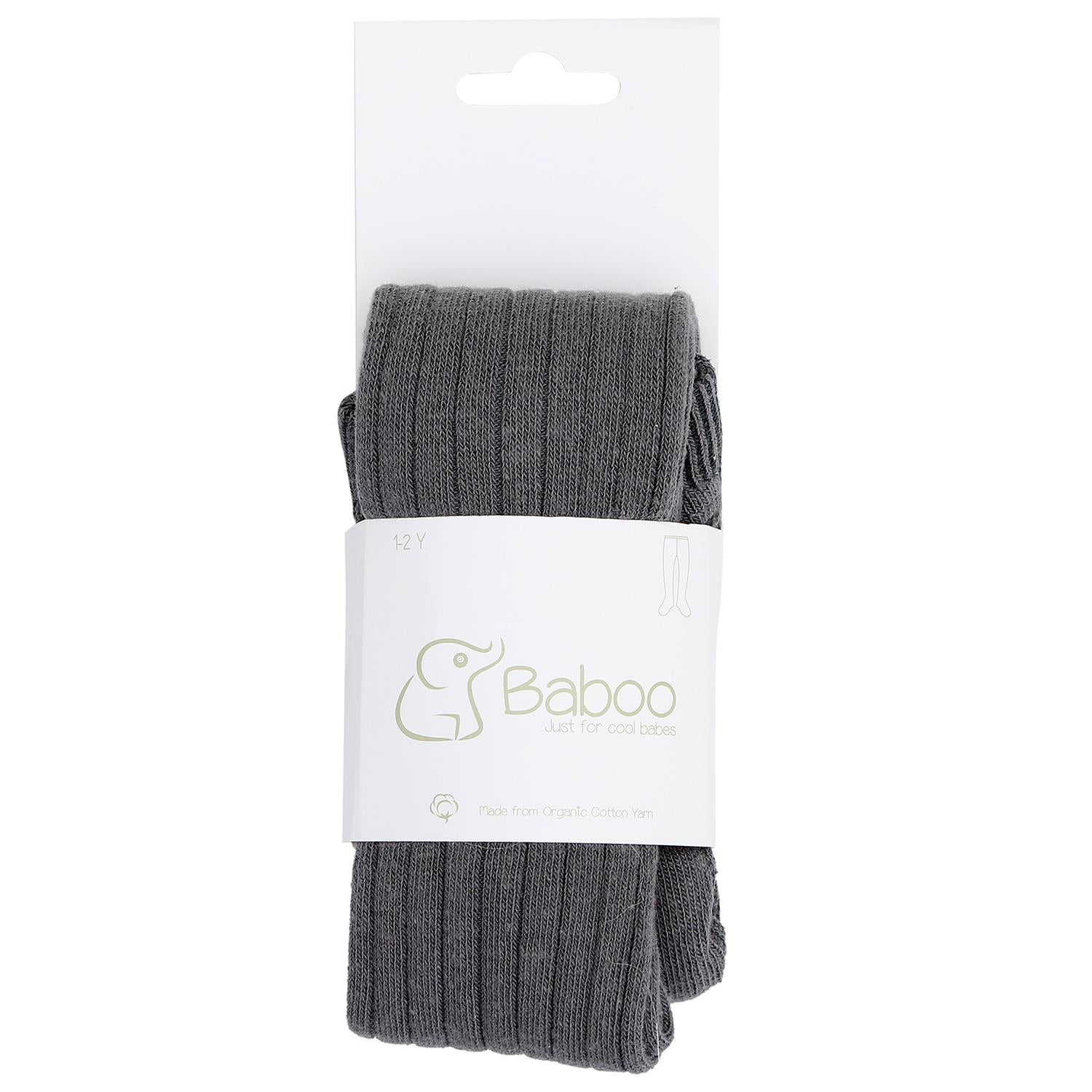 Pantyhose Organic Cotton Baby and Kids Socks Gray - EFENDINA PAZAR - BABOO - 8682291510875