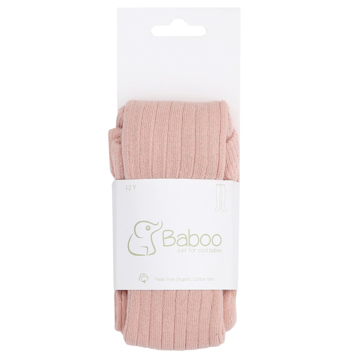 Pantyhose Organic Cotton Baby and Kids Socks Pink - EFENDINA PAZAR - BABOO - 8682291510837