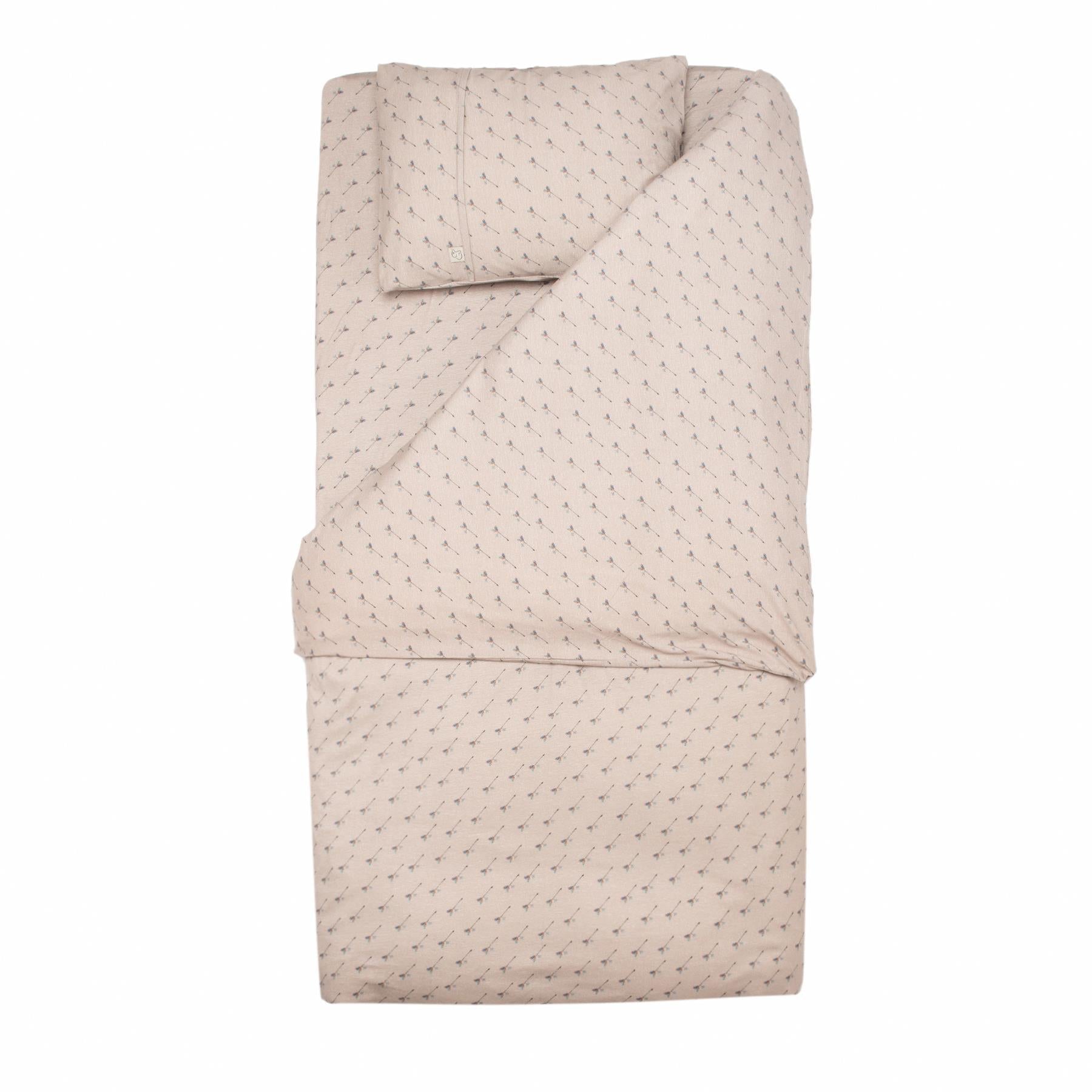 Patterned Cotton Baby Duvet Cover Set Brown - EFENDINA PAZAR - BABOO - 8691810001749