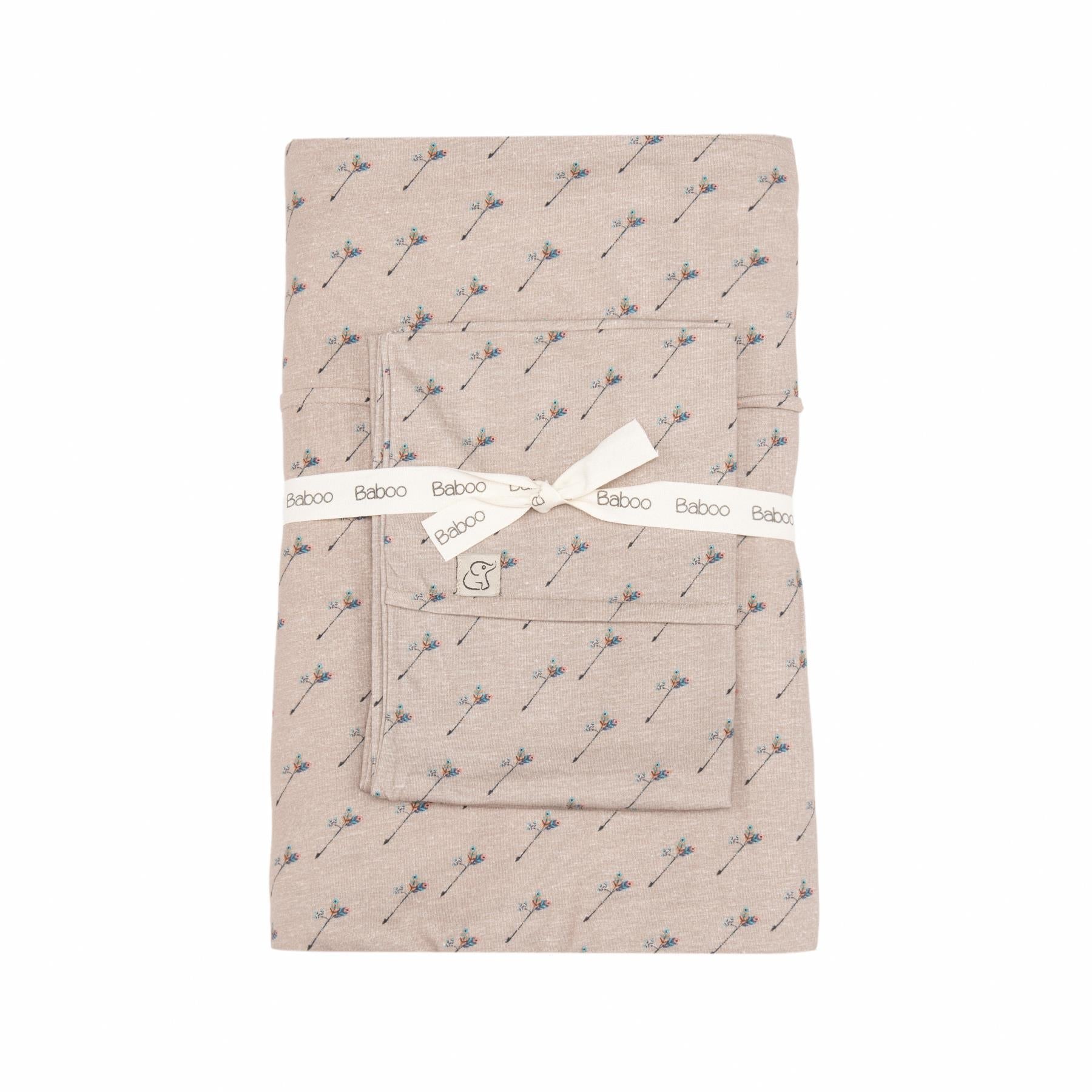 Patterned Cotton Baby Duvet Cover Set Brown - EFENDINA PAZAR - BABOO - 8691810001749