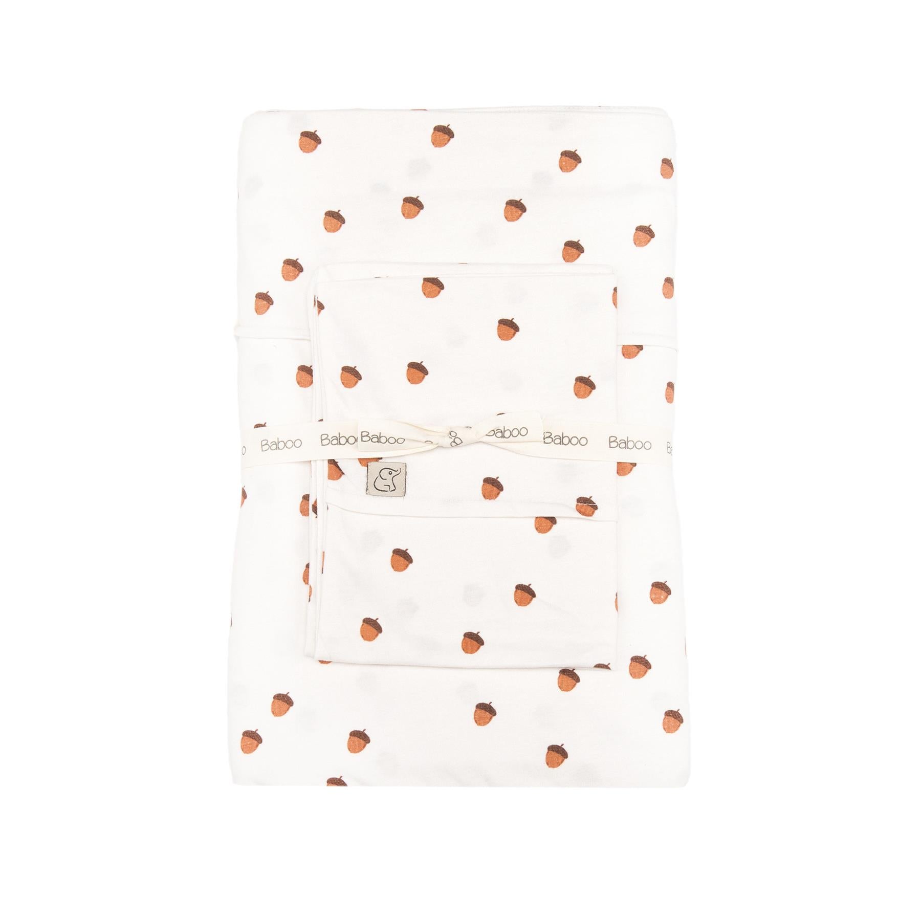 Patterned Cotton Baby Duvet Cover Set Cream - EFENDINA PAZAR - BABOO - 8691810001725