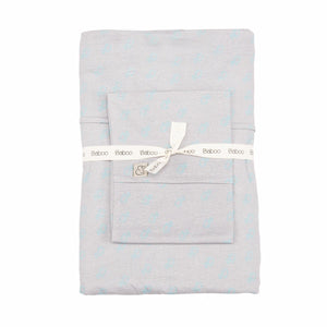 Patterned Cotton Baby Duvet Cover Set Gray - EFENDINA PAZAR - BABOO - 8691810001756