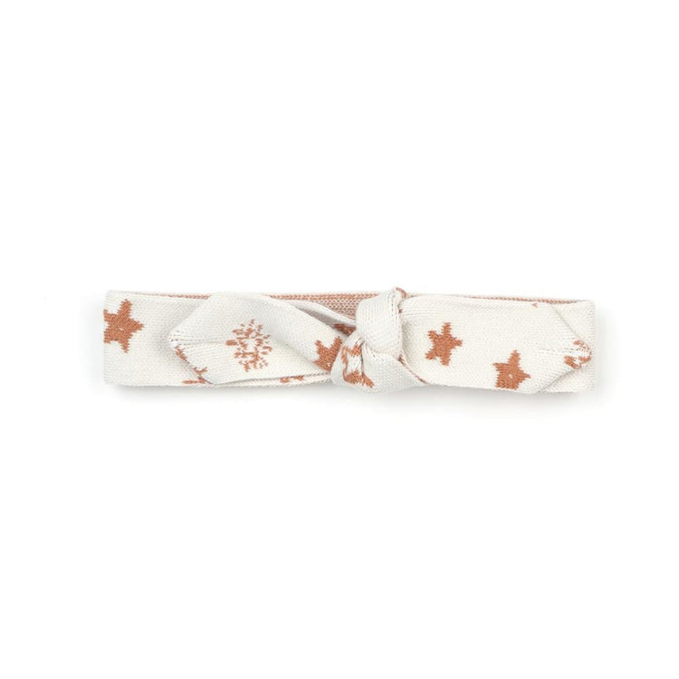Patterned Organic Cotton Baby and Children Knitted Hair Band Cream - EFENDINA PAZAR - BABOO - 8691810002784