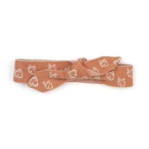 Patterned Organic Cotton Baby and Kids Knitted Hair Band Brown - EFENDINA PAZAR - BABOO - 8691810002814
