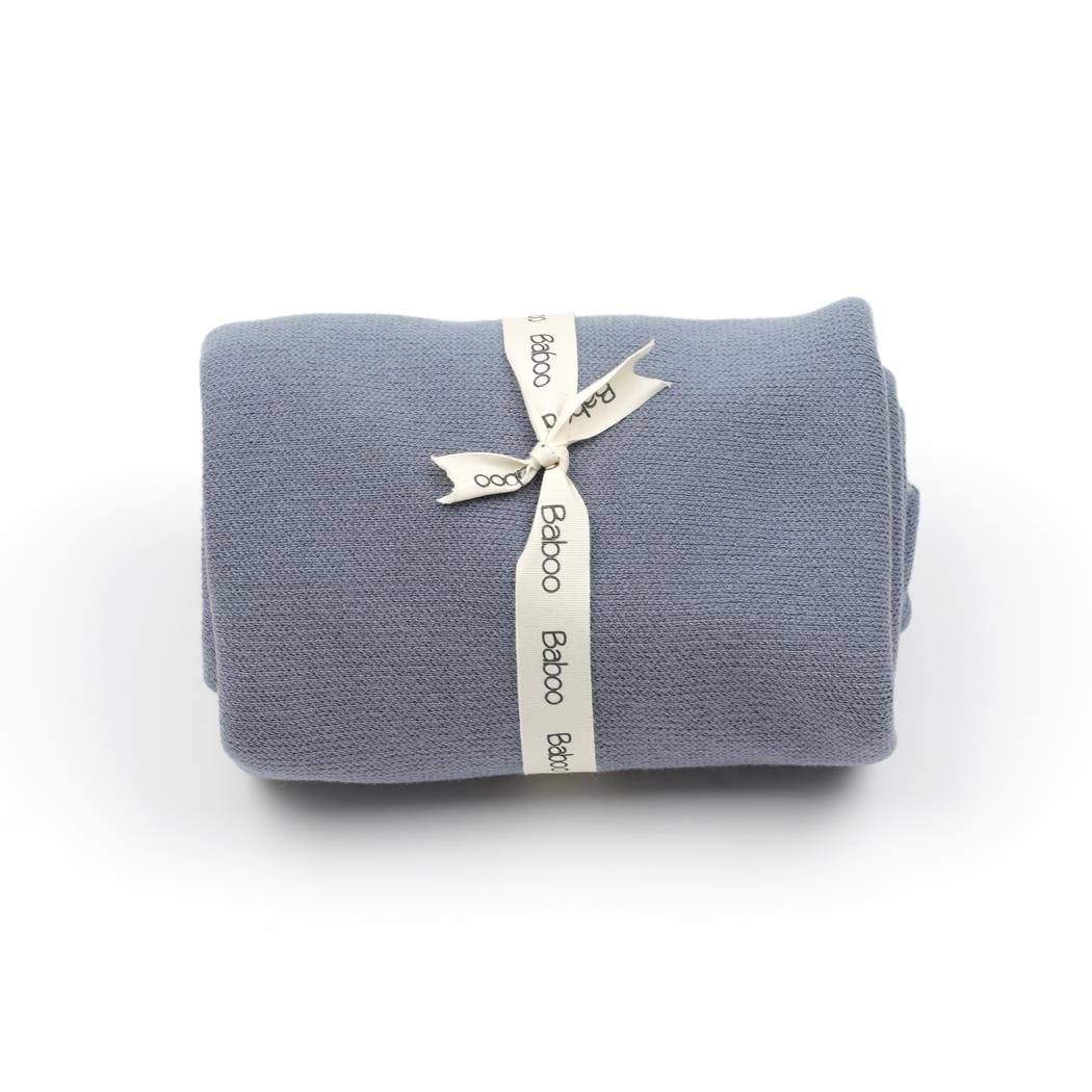 Patterned Organic Cotton Baby Blanket Blue - EFENDINA PAZAR - BABOO - 8682291518413