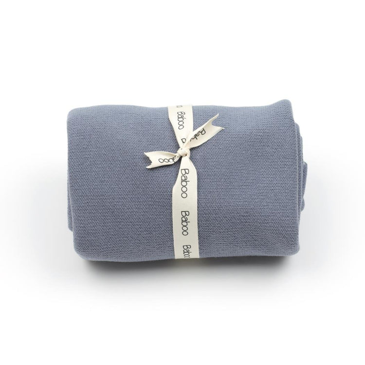 Patterned Organic Cotton Baby Blanket Blue - EFENDINA PAZAR - BABOO - 8682291518413