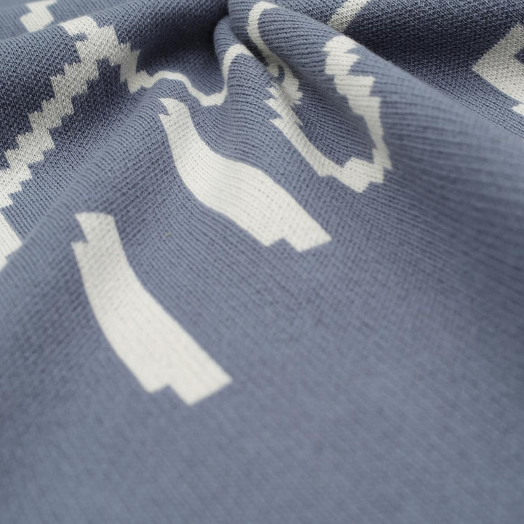 Patterned Organic Cotton Baby Blanket Blue - EFENDINA PAZAR - BABOO - 8682291518413