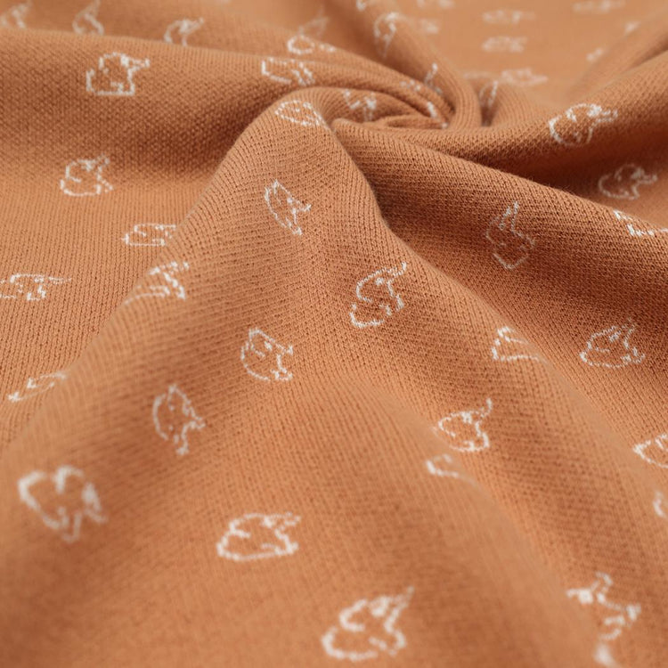 Patterned Organic Cotton Baby Blanket Brown - EFENDINA PAZAR - BABOO - 8682291516143