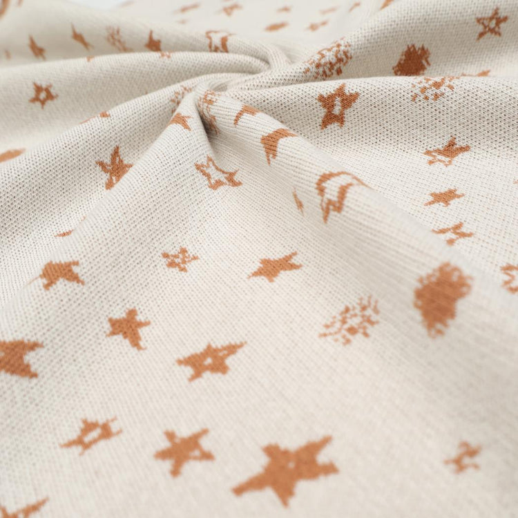 Patterned Organic Cotton Baby Blanket Cream - EFENDINA PAZAR - BABOO - 8682291515443