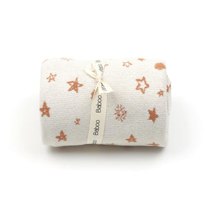 Patterned Organic Cotton Baby Blanket Cream - EFENDINA PAZAR - BABOO - 8682291515443