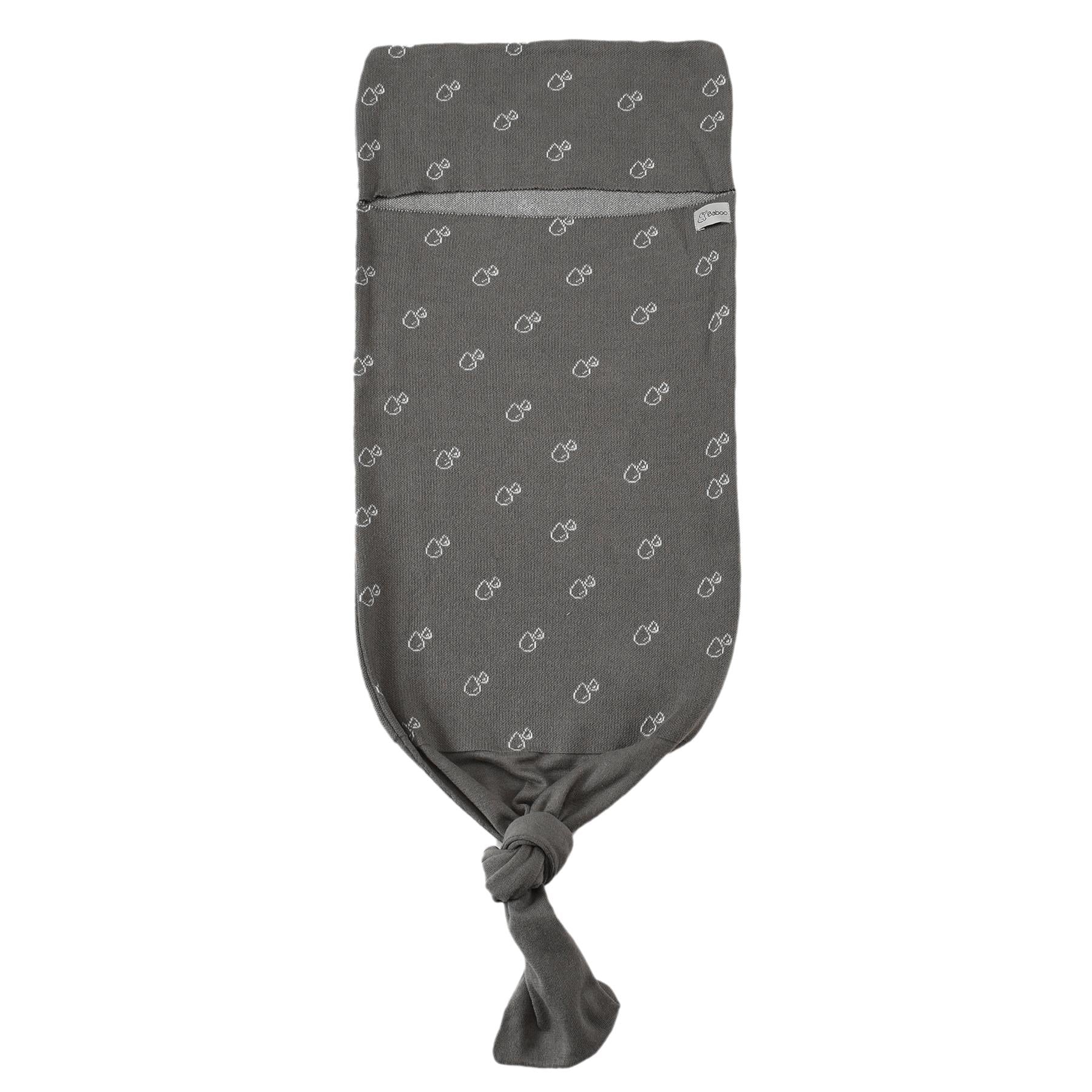 Patterned Organic Cotton Baby Swaddle Blanket Gray - EFENDINA PAZAR - BABOO - 8691810001138
