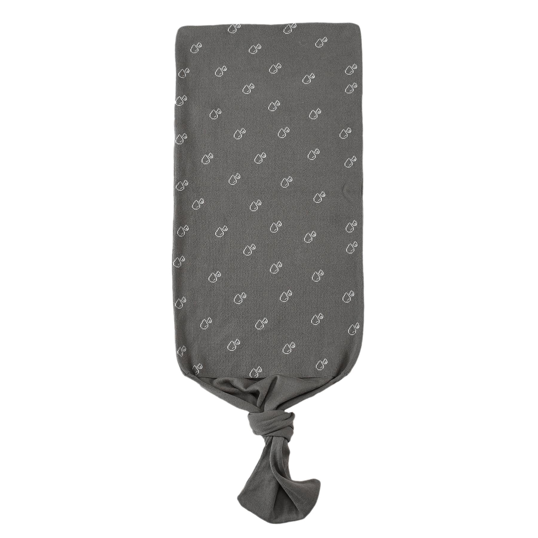 Patterned Organic Cotton Baby Swaddle Blanket Gray - EFENDINA PAZAR - BABOO - 8691810001138