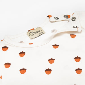 Patterned Organic Cotton Fabric Baby and Child Bottom and Top Set Cream - EFENDINA PAZAR - BABOO - 8691810021600