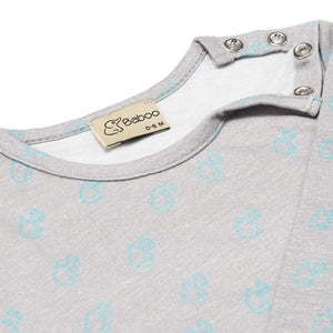 Patterned Organic Cotton Fabric Baby and Kids Bottom and Top Set Gray - EFENDINA PAZAR - BABOO - 8691810022829