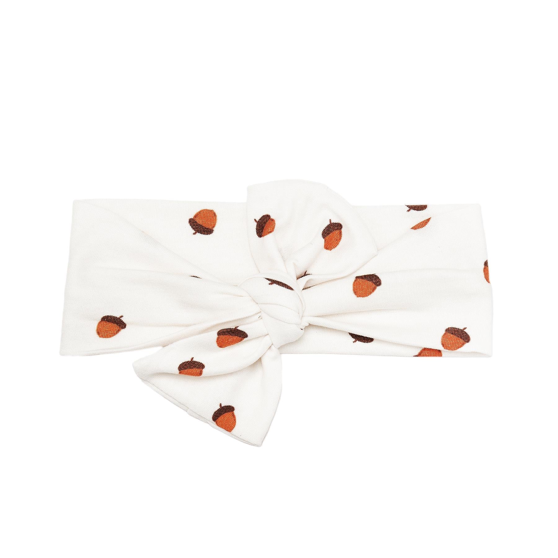 Patterned Organic Cotton Fabric Baby Hair Band Cream - EFENDINA PAZAR - BABOO - 8691810002364