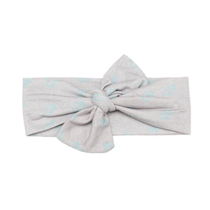 Patterned Organic Cotton Fabric Baby Hair Band Gray - EFENDINA PAZAR - BABOO - 8691810002395