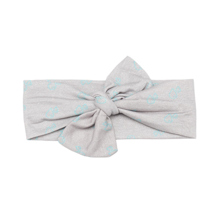 Patterned Organic Cotton Fabric Baby Hair Band Gray - EFENDINA PAZAR - BABOO - 8691810002395