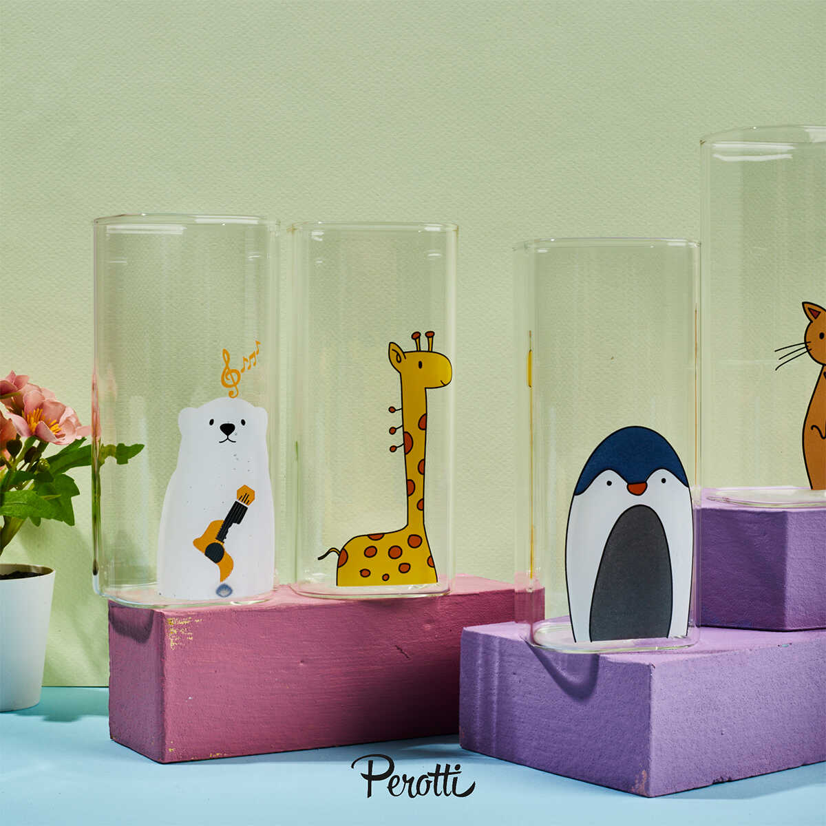Perotti Animals 6 Piece Glass Set 400 ml - EFENDINA PAZAR - PEROTTI - 8680530410672