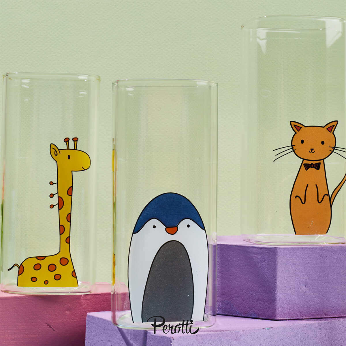 Perotti Animals 6 Piece Glass Set 400 ml - EFENDINA PAZAR - PEROTTI - 8680530410672
