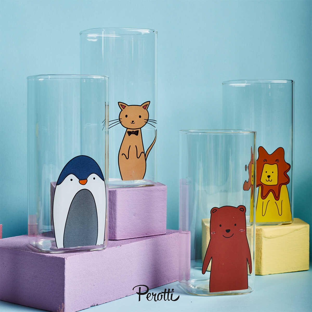 Perotti Animals 6 Piece Glass Set 400 ml - EFENDINA PAZAR - PEROTTI - 8680530410672