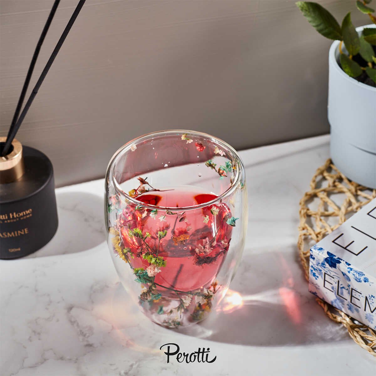Perotti Double Flower Glass 350 ml - EFENDINA PAZAR - PEROTTI - 8680530411037