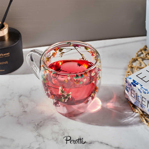 Perotti Double Flower Walled Mug 250 ml - EFENDINA PAZAR - PEROTTI - 8680530411044