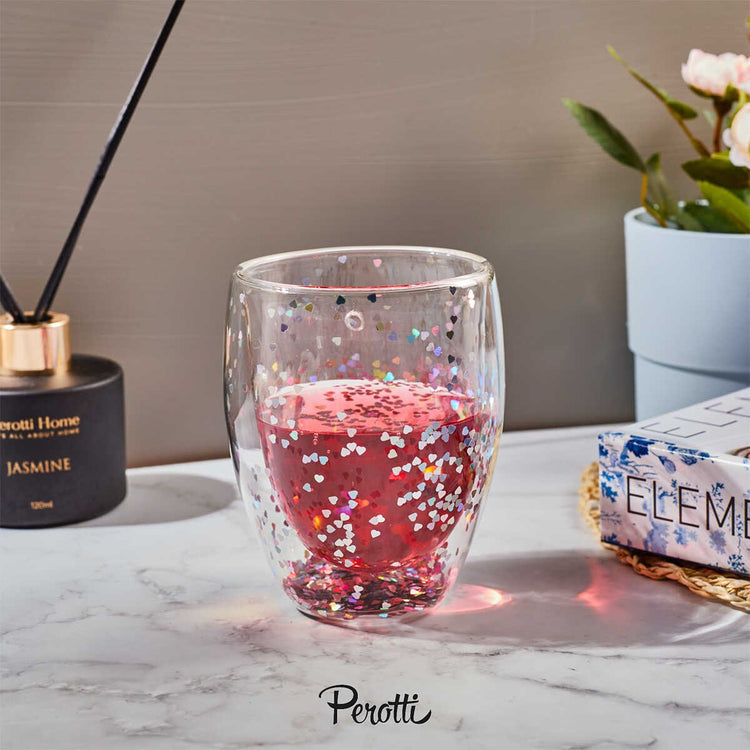 Perotti Double Hearts Glass 350 ml - EFENDINA PAZAR - PEROTTI - 8680530410986