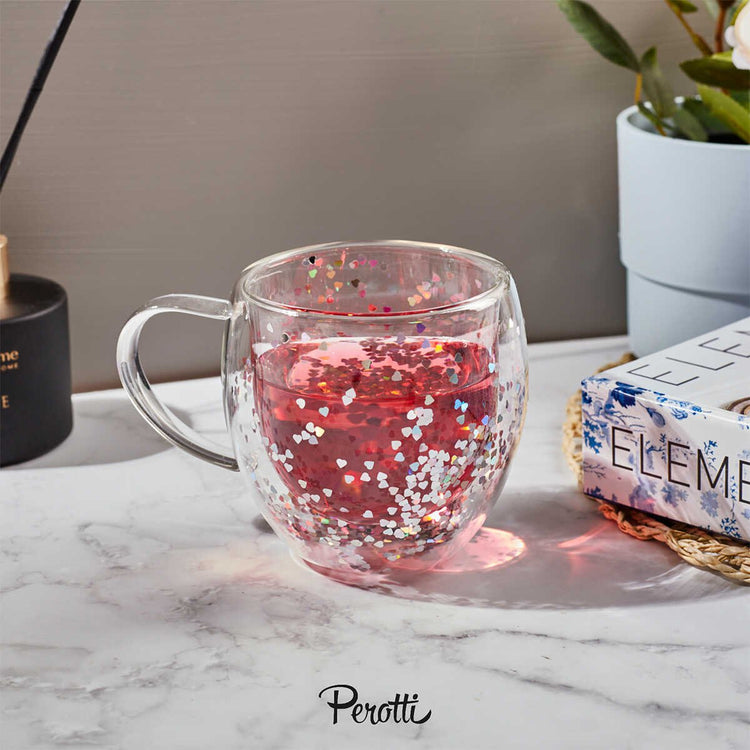 Perotti Double Hearts Walled Mug 250 ml - EFENDINA PAZAR - PEROTTI - 8680530410993