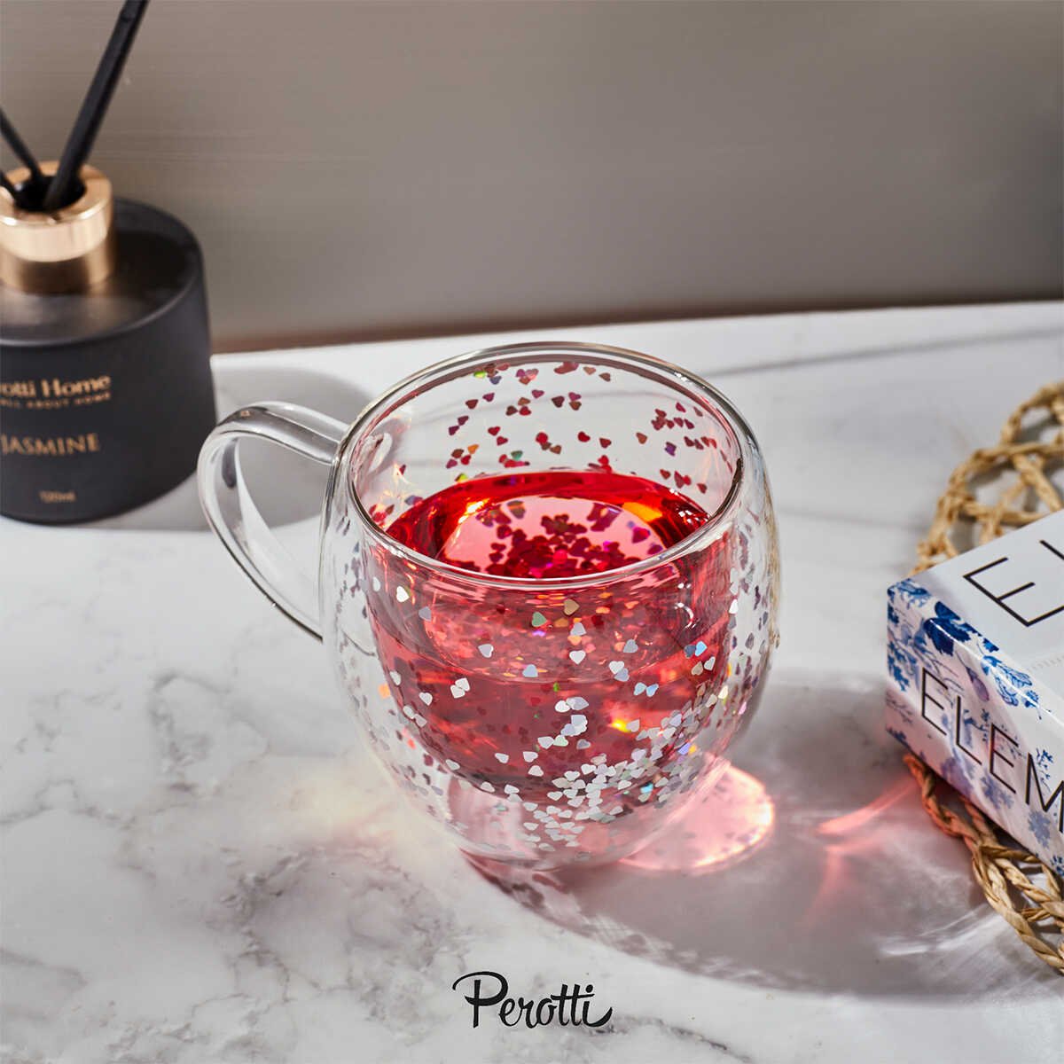 Perotti Double Hearts Walled Mug 250 ml - EFENDINA PAZAR - PEROTTI - 8680530410993