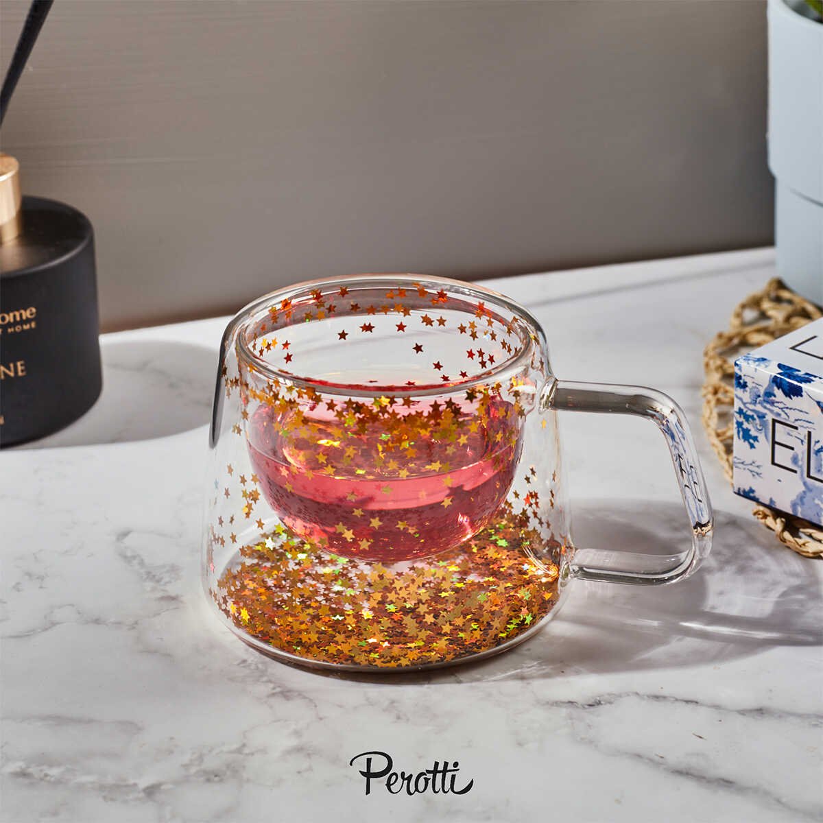 Perotti Double Stars Walled Mug 200 ml - EFENDINA PAZAR - PEROTTI - 8680530410962