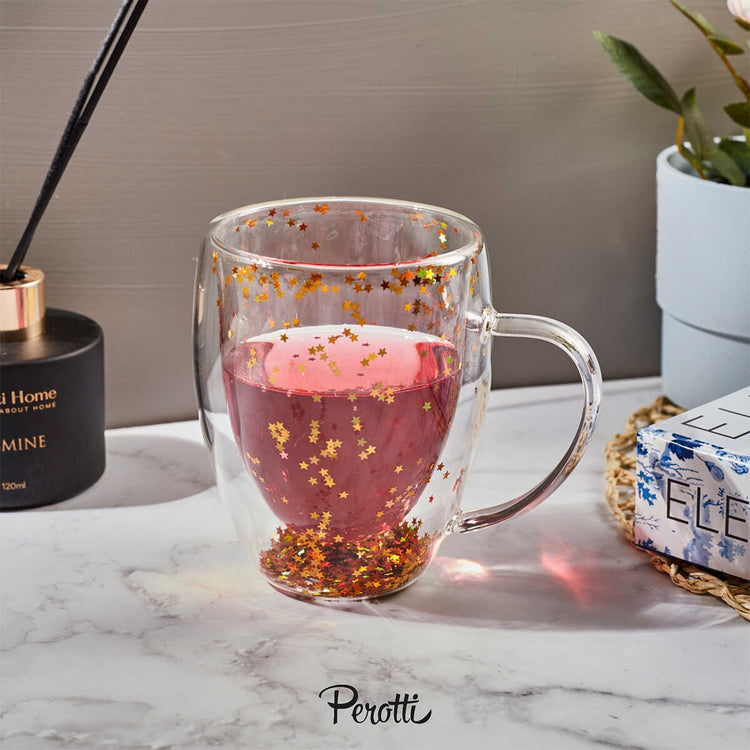 Perotti Double Stars Walled Mug 350 ml - EFENDINA PAZAR - PEROTTI - 8680530410955