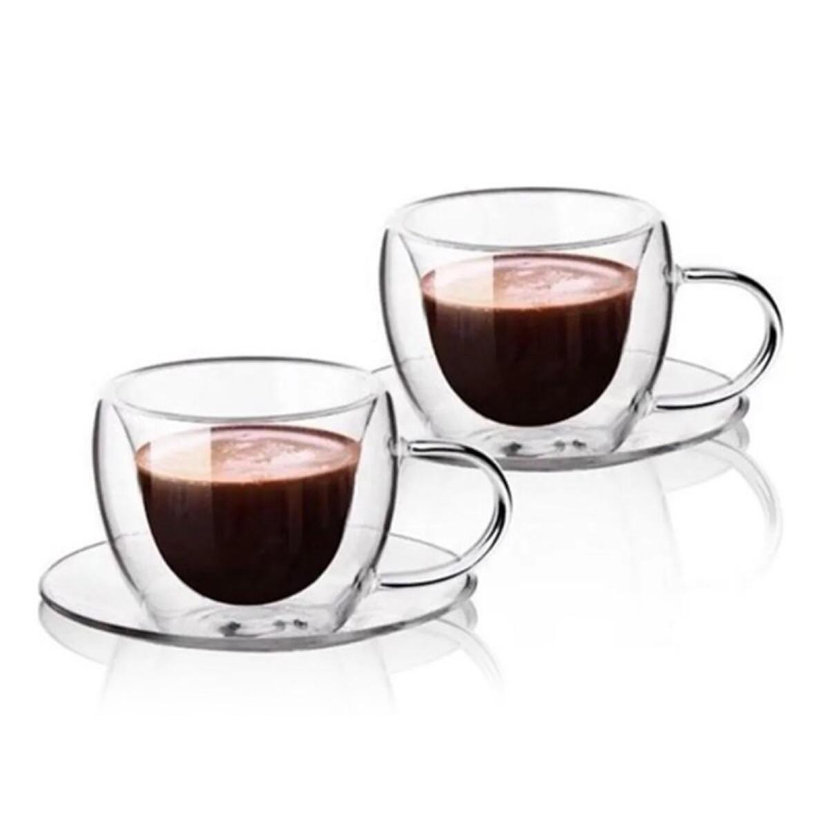 Perotti Double Wall 4 Piece Turkish Coffee Cup Set 2