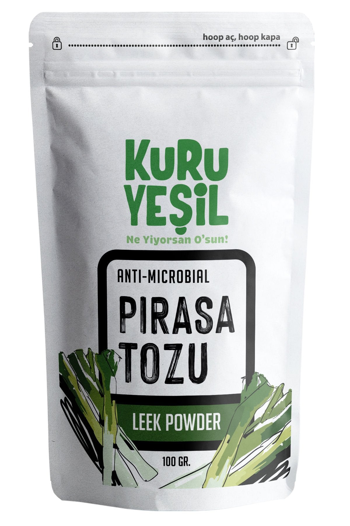 Kuru Yeşil Leek Powder 100 g Vegetable Powders Dried Vegetables