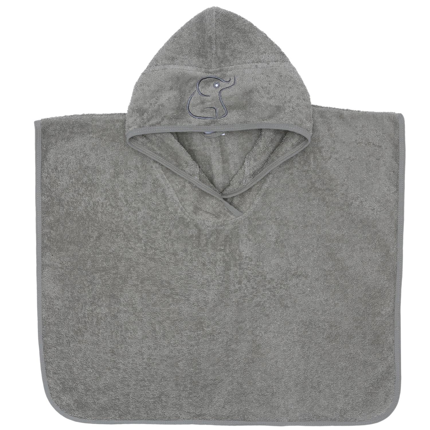 Poncho Organic Cotton Baby and Kids Towel Gray - EFENDINA PAZAR - BABOO - 8682291502658