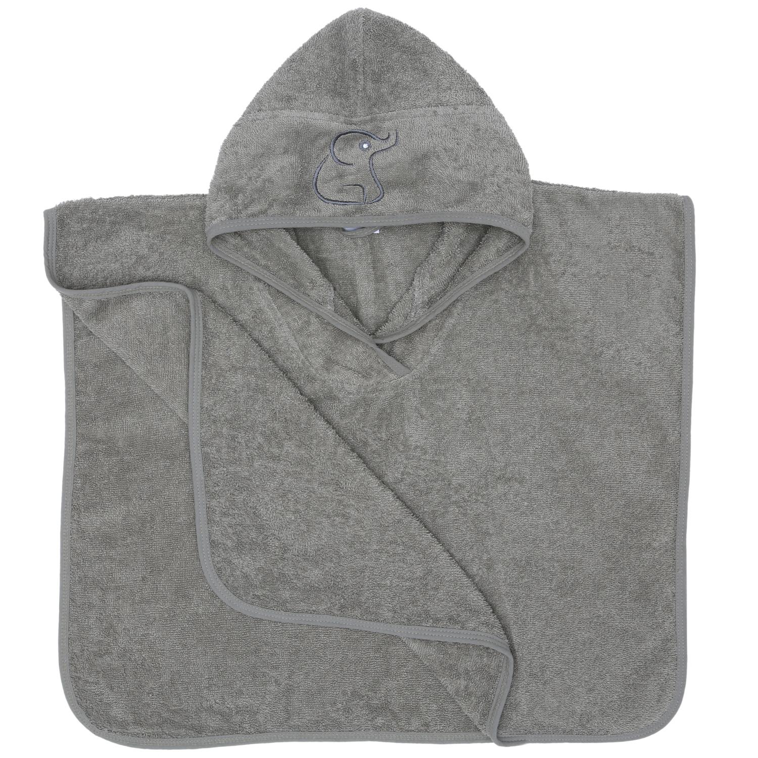 Poncho Organic Cotton Baby and Kids Towel Gray - EFENDINA PAZAR - BABOO - 8682291502658