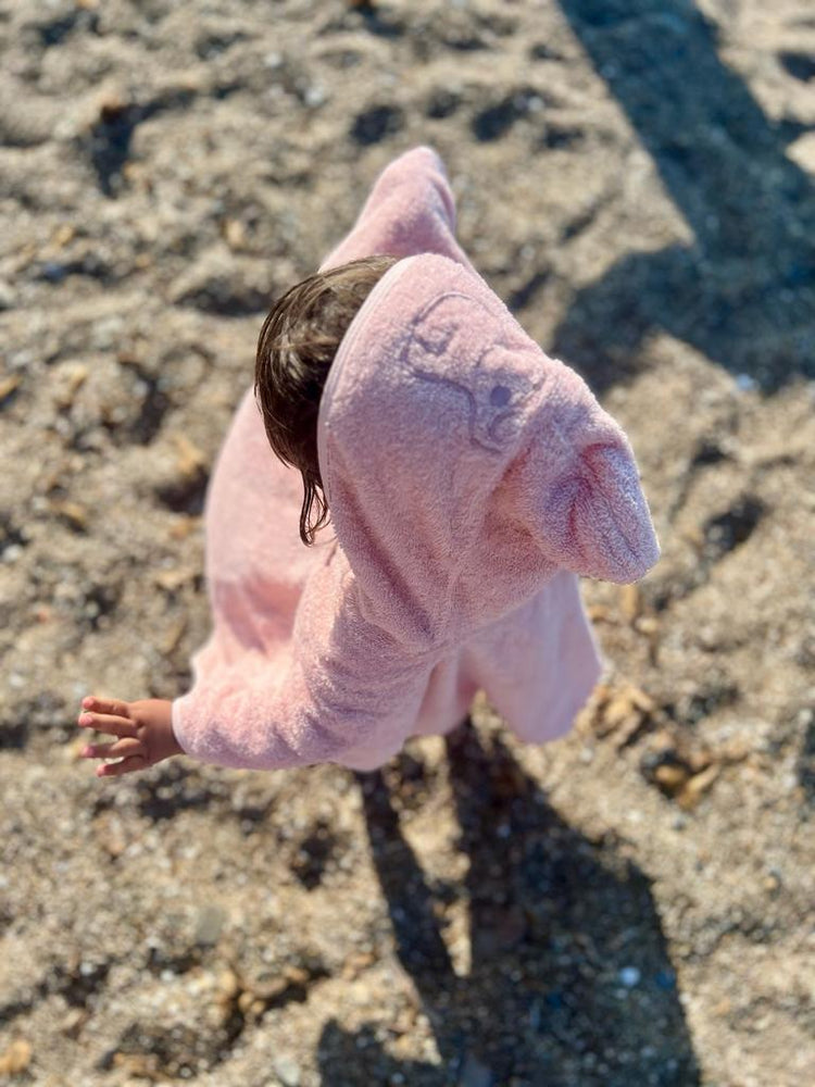 Poncho Organic Cotton Baby and Kids Towel Pink - EFENDINA PAZAR - BABOO - 8682291503143