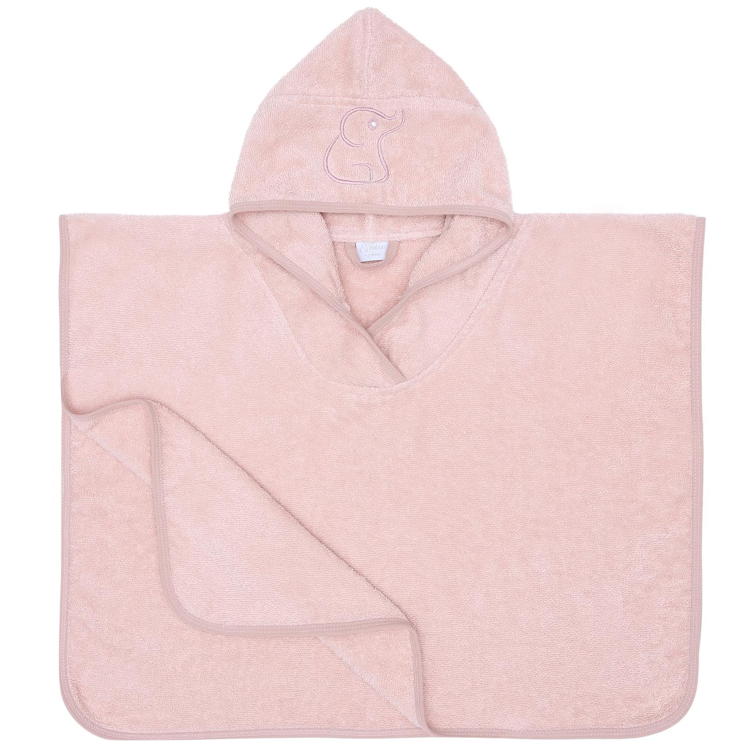 Poncho Organic Cotton Baby and Kids Towel Pink - EFENDINA PAZAR - BABOO - 8682291503143