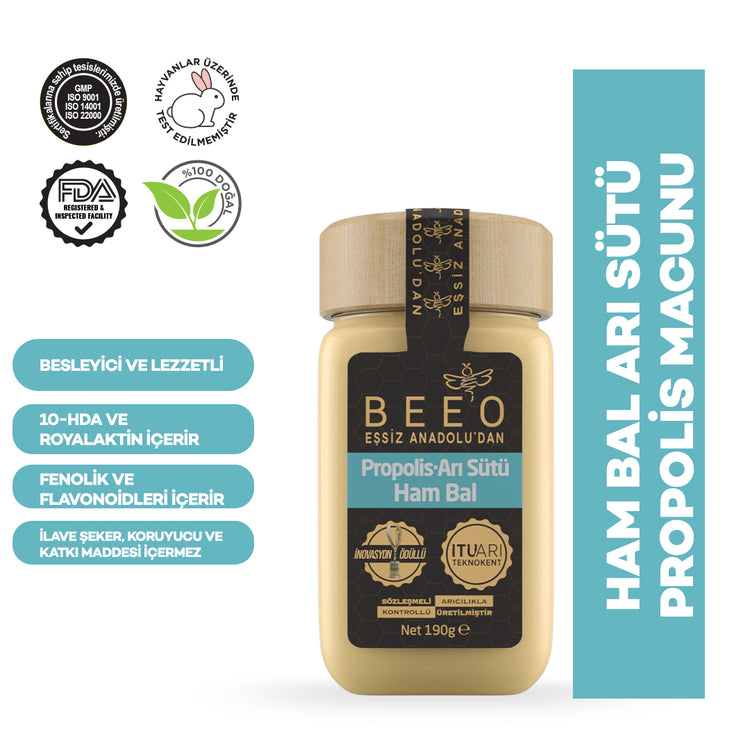 Beeo Propolis Paste with Royal Jelly and Raw Honey Adult 190 g