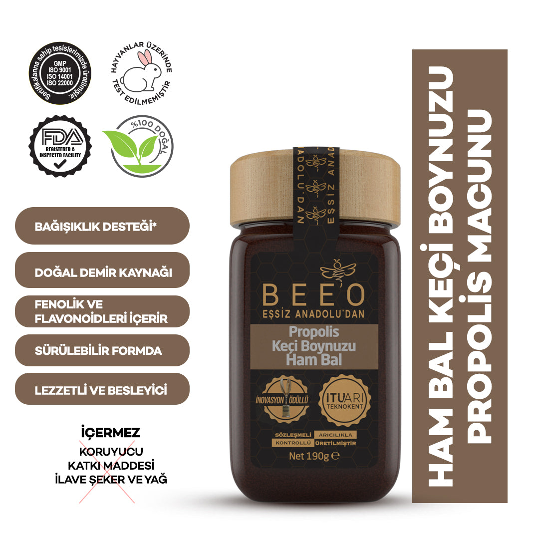 Beeo Carob Raw Honey Propolis Paste 190 g