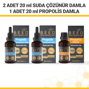 Beeo 2 Pieces 20 ml Water Soluble Propolis Drops 1 Piece 20 ml Propolis Drops