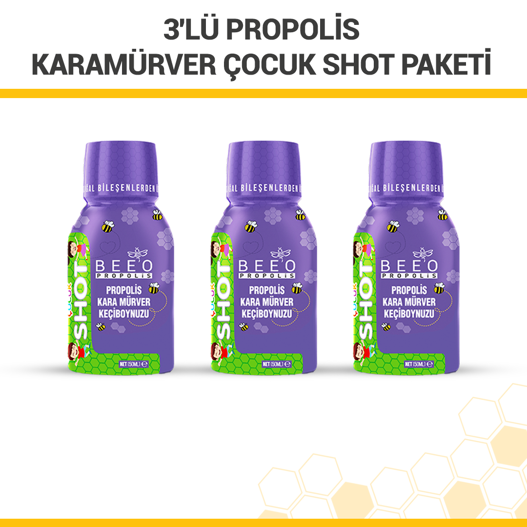 Beeo Propolis Black Elderberry Kids Shot Pack of 3